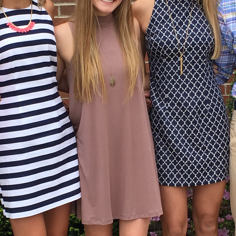 mauve/brown halter dress